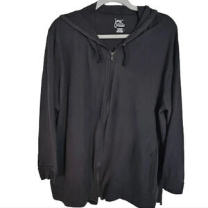 JMS Just My Size Black Full Zip Lightweight Hoodie